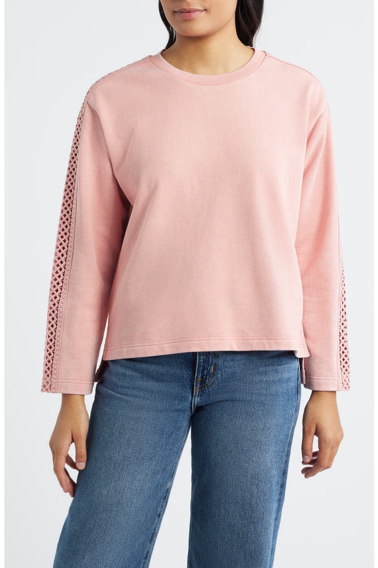 Detailed Sleeve Sweatshirt, Main, color, BLUSH