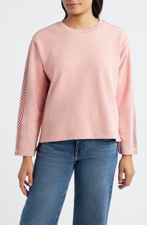 City Blues Detailed Sleeve Sweatshirt In Pink