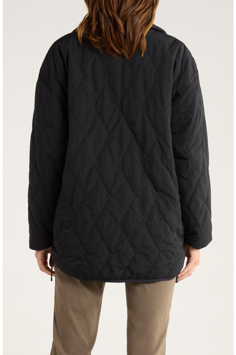 Encinitas Water Repellent Quilted Field Coat, Alternate, color, BLACK