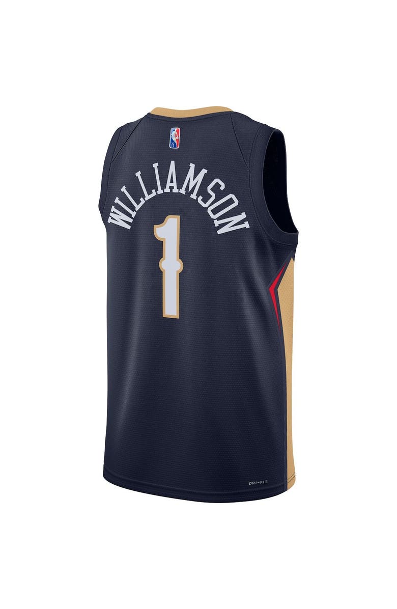 Nike Men's Nike Zion Williamson Navy New Orleans Pelicans 2021/22 Diamond Swingman Jersey - Icon Edition, Alternate, color,