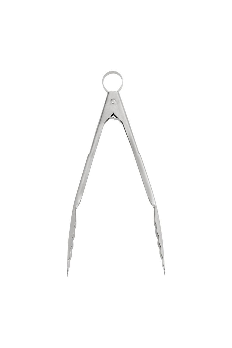 9.5 Inch Stainless Steel Locking Tongs, Main, color, Silver