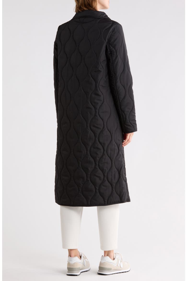 Long Quilted Coat, Alternate, color, BLACK
