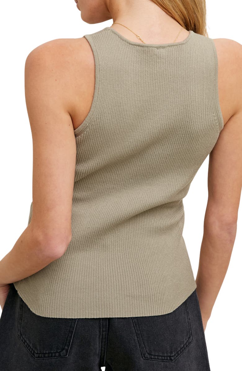 WISHLIST Ribbed Tank, Alternate, color, Olive
