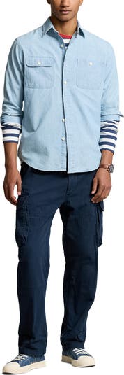 ★★POLO RALPH LAUREN★★ Classic fit chambray work shirt bl Classic Fit Chambray Workshirt