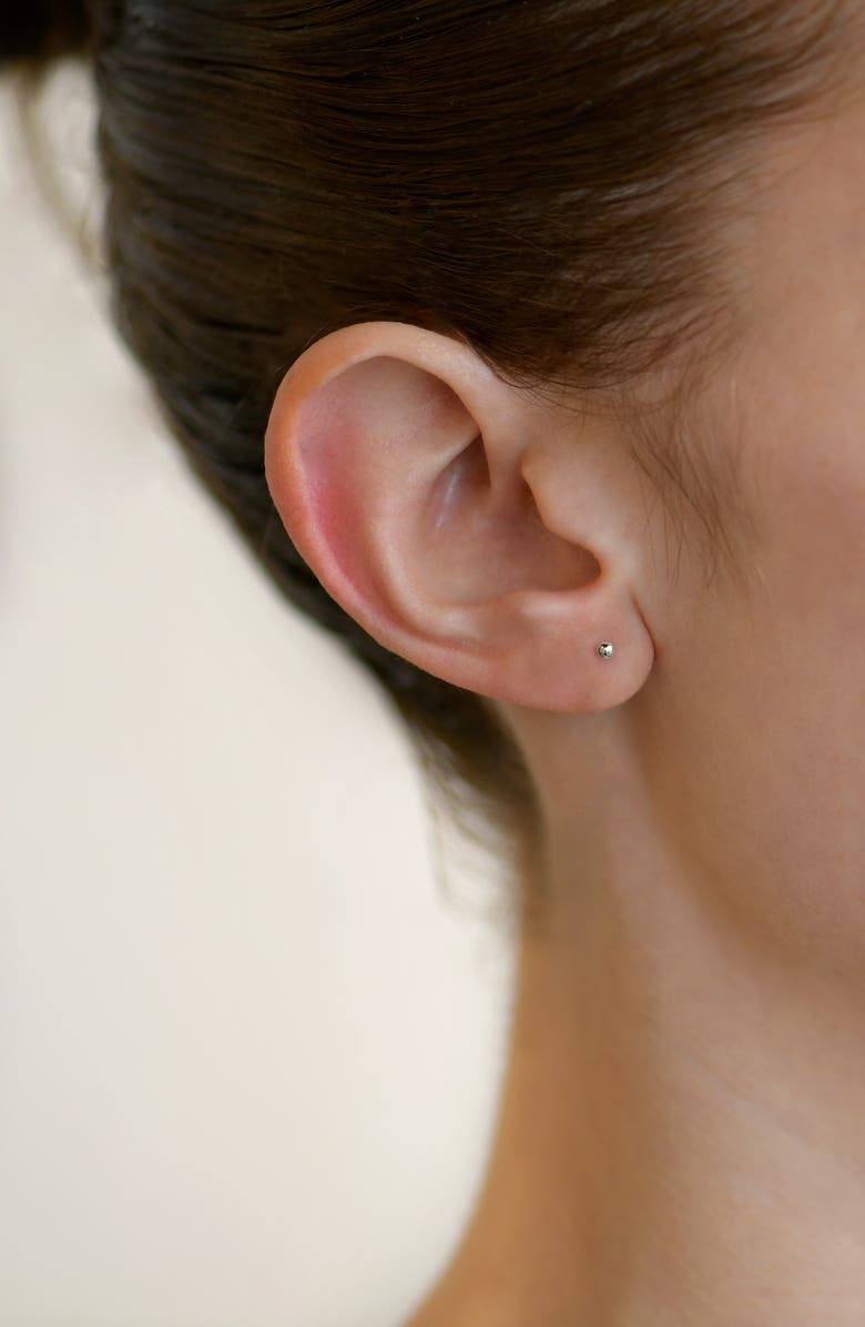 Anzie Single Ball Stud Earring, Alternate, color, White