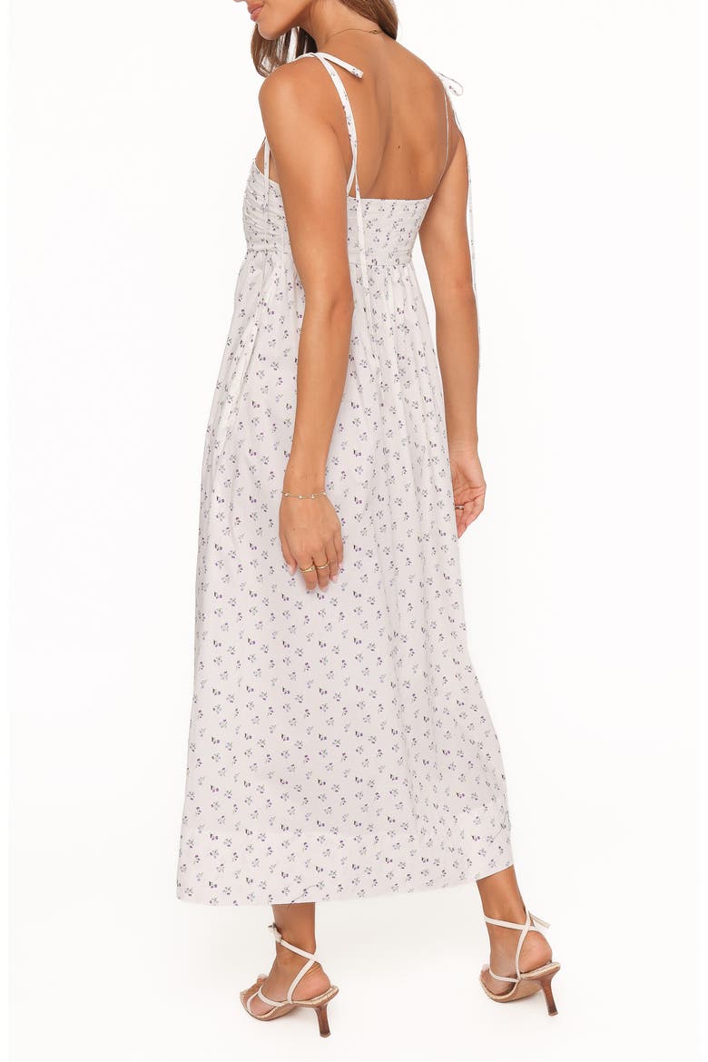 Ashtyn Pleated Bodice Maxi Sundress, Alternate, color, PURPLE DITSY FLORAL/ WHITE