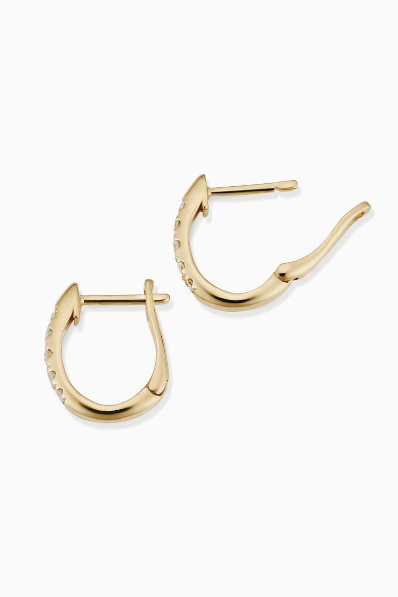 14K Gold Regal Diamond Huggies, Alternate, color, Yellow Gold - Diamonds