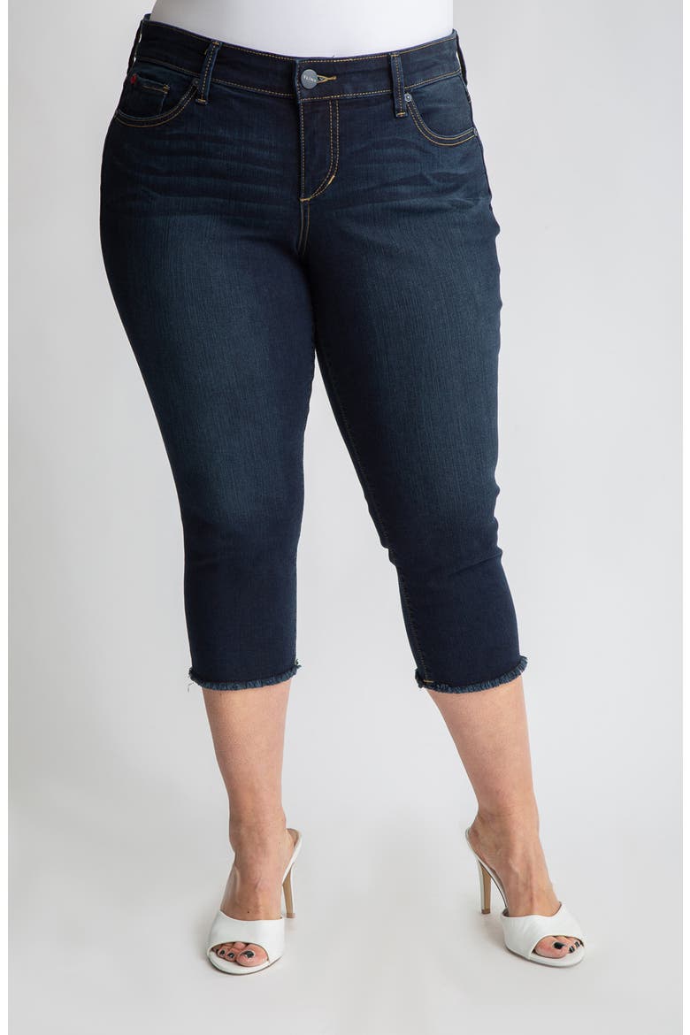 Frayed Crop Capri Jeans, Main, color, BAYLOR