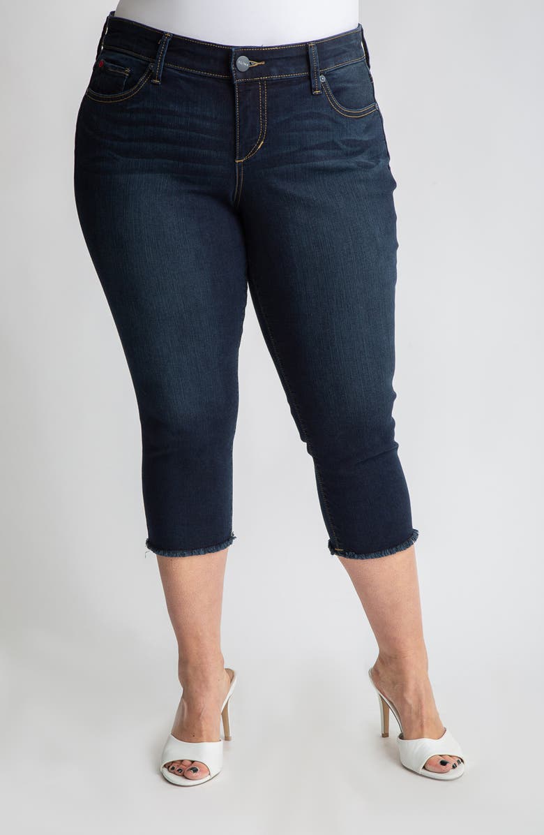 SLINK Jeans Frayed Crop Capri Jeans, Main, color, Baylor