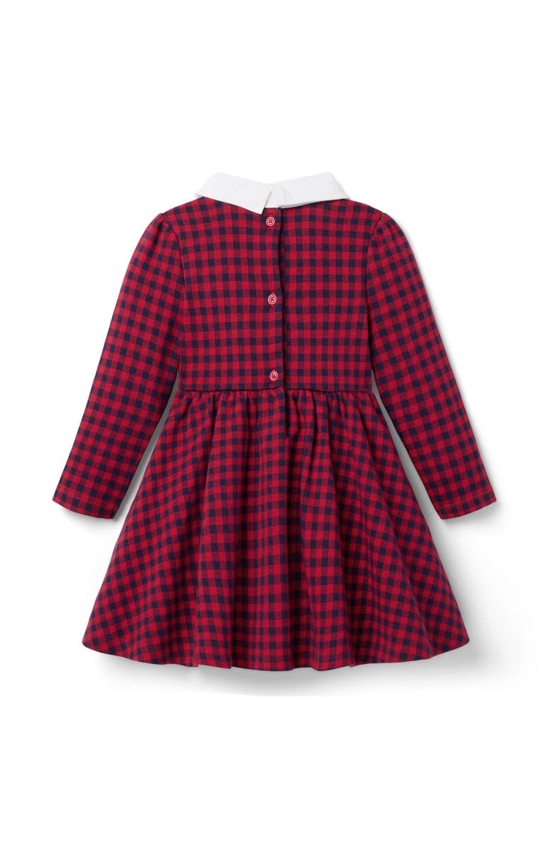 Janie and Jack Gingham Jacquard Dress, Alternate, color, Red