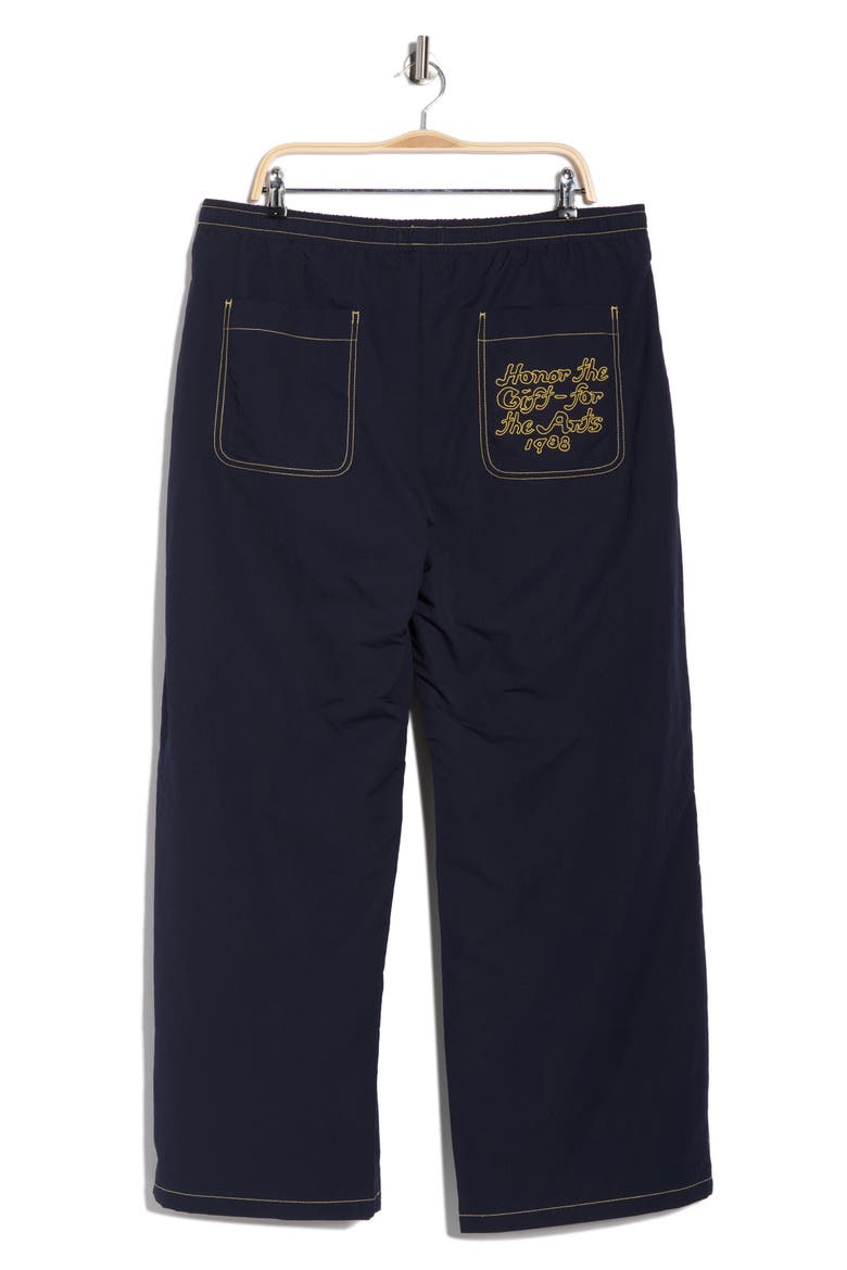 Puff Letter Woven Pants, Alternate, color, NAVY