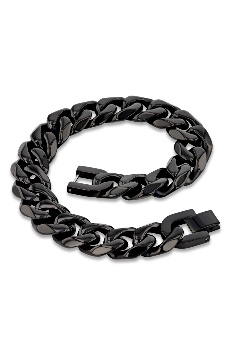 Larson Jewelers Stainless Steel Chain, Alternate, color, Black