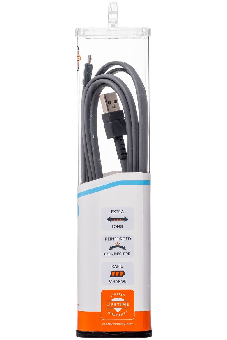 Flat USB-A to Micro-USB High Speed Tangle-Free 6 Foot Cable, Alternate, color, Grey