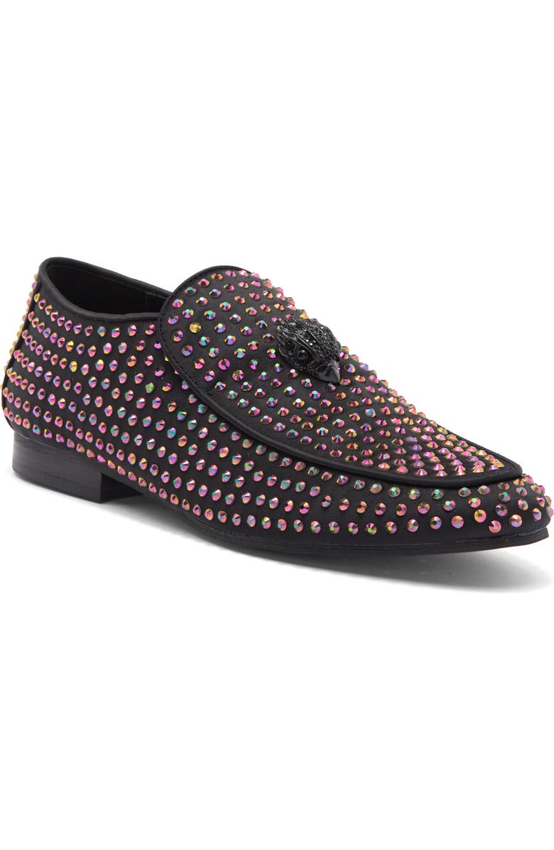 Kurt Geiger London Hugh Eagle's Head Crystal Stud Loafer, Main, color,
