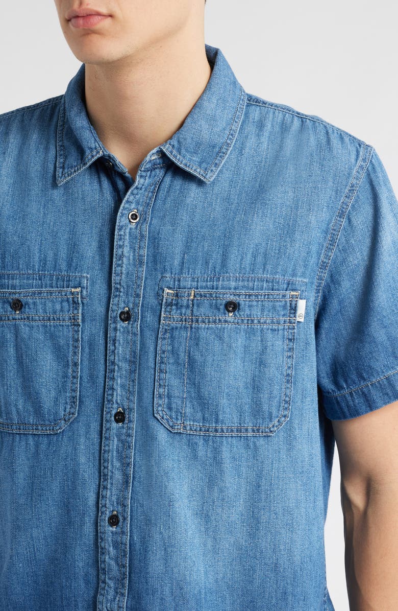 AG Aiden Classic Short Sleeve Denim Button-Down Shirt, Alternate, color, 