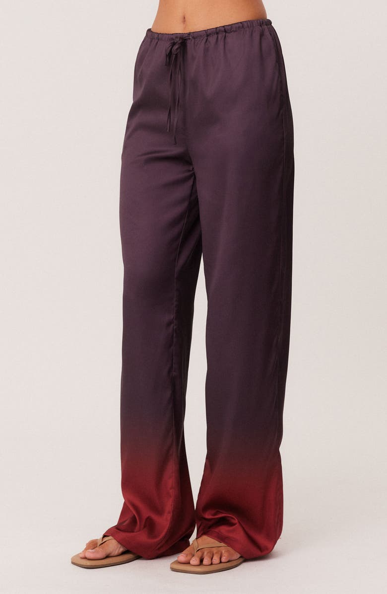 SNDYS Amaya Satin Pants, Alternate, color, Plum Ombre
