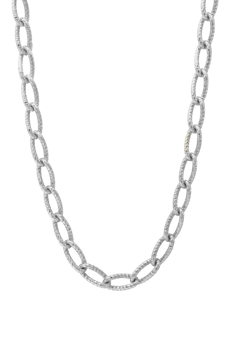 Textured Link Necklace, Main, color, WHITE
