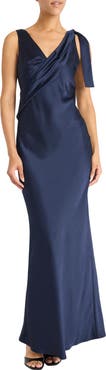 Maggy London Tie Detail Satin Gown