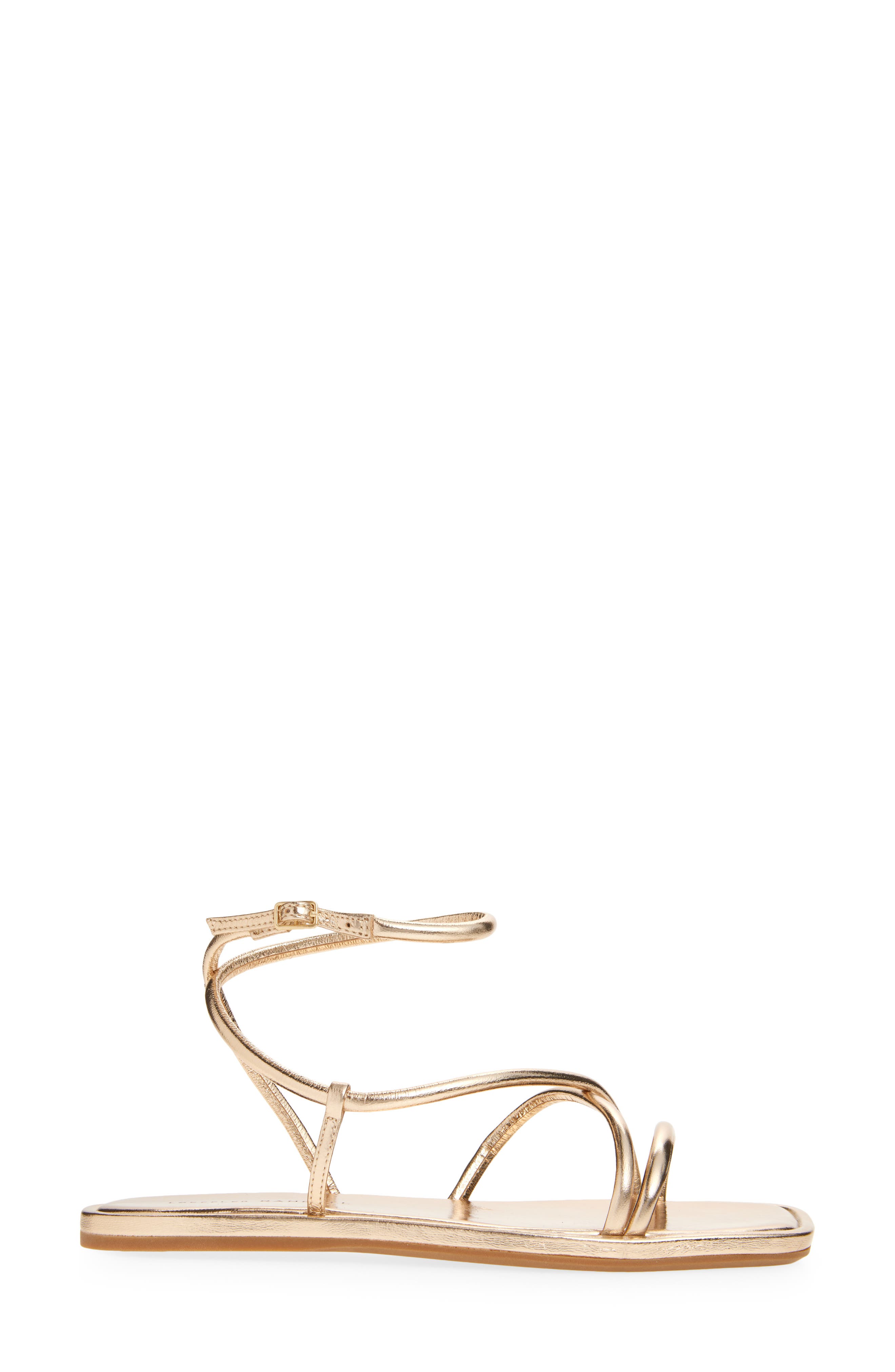 Loeffler Randall Noor Ankle Strap Metallic Sandal, Alternate, color, 