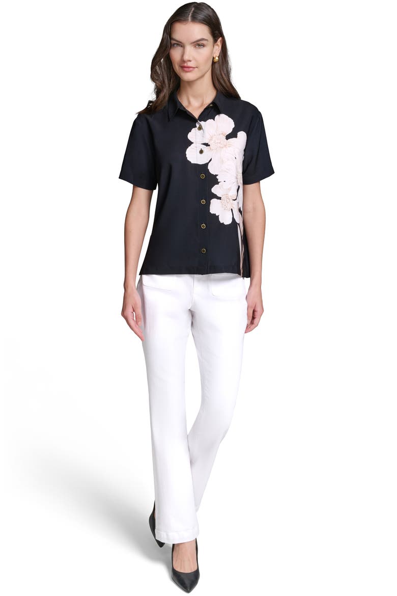 Floral Print Woven Shirt, Alternate, color, MIDNIGHT/ NAVY MULTI