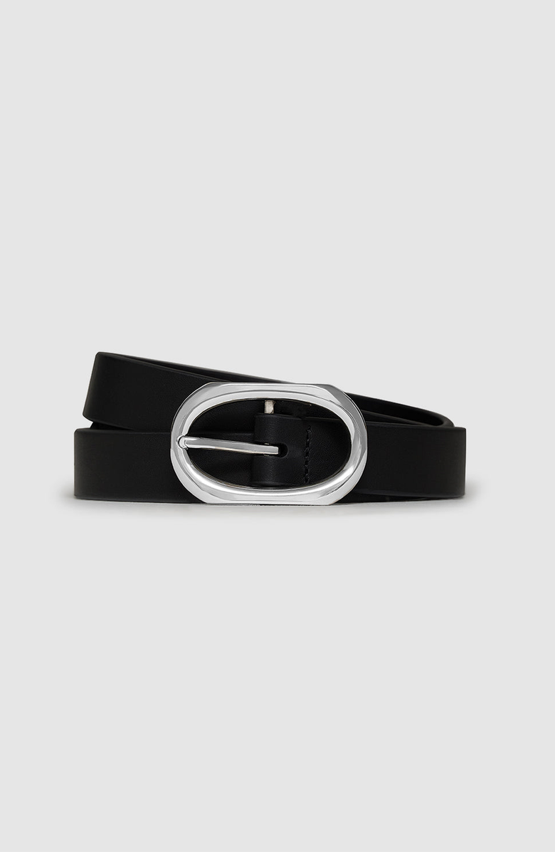 ANINE BING Signature Link Belt, Alternate, color, Black With Silver