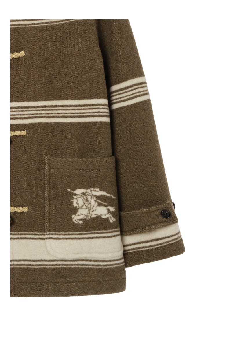 Burberry Short Wool Blend Harrogate Duffle Coat, Alternate, color, Scout Green