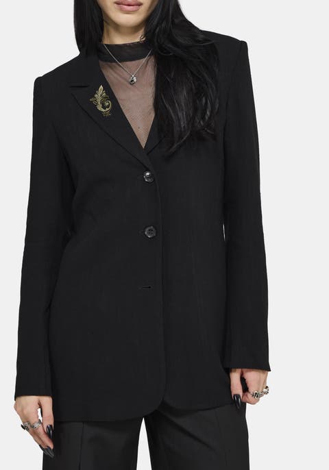 Ellis Embroidered Longline Blazer
