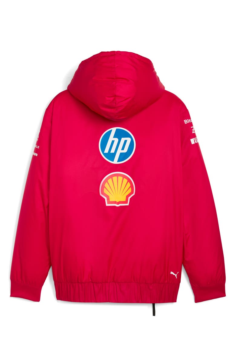 PUMA Scuderia Ferrari Team Motosport Reversible Hooded Popover Jacket, Alternate, color, Dark Cherry