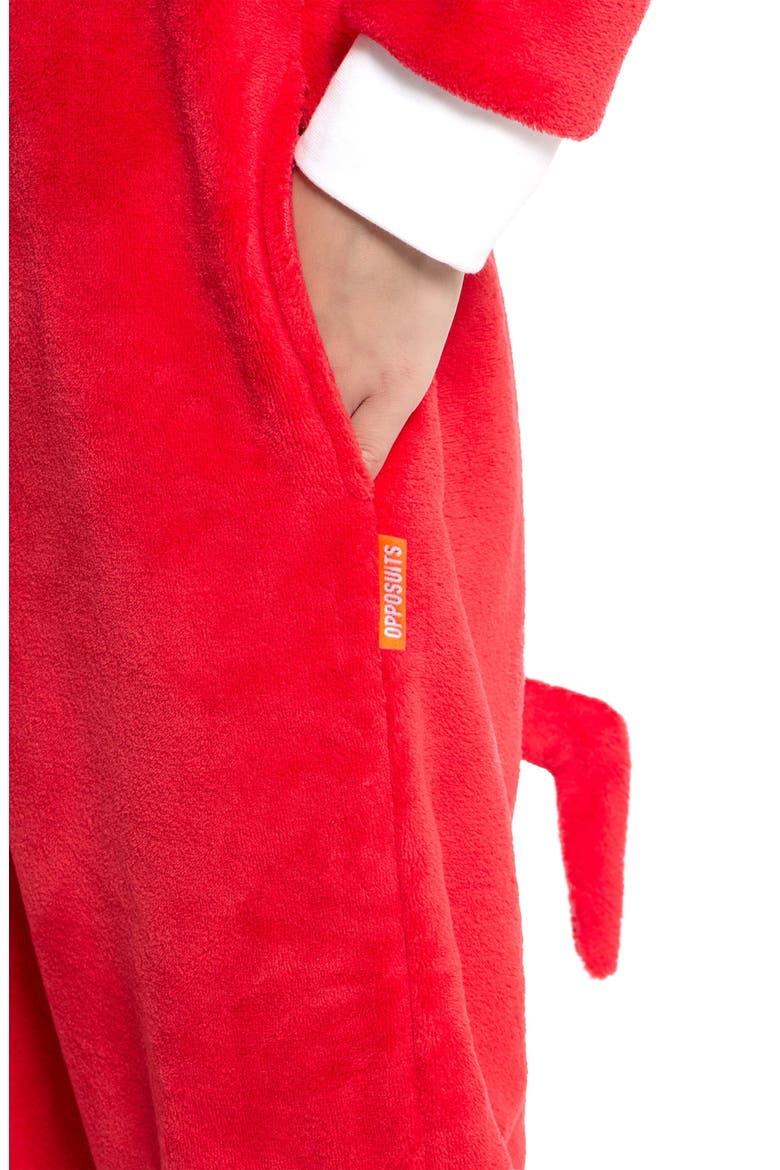 Kids' Sonic the Hedgehog® One-Piece Hooded Jumpsuit, Alternate, color, RED