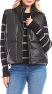 Karen Kane Quilted Faux Leather Puffer Vest