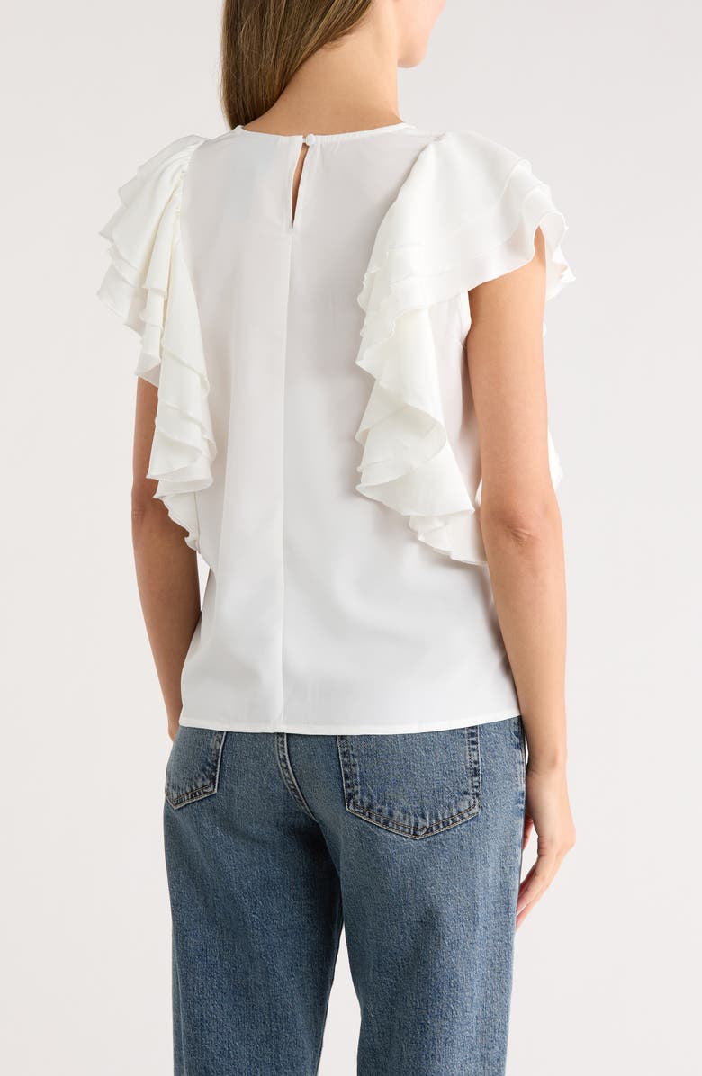 Forgotten Grace Flowing Ruffle Top, Alternate, color, White