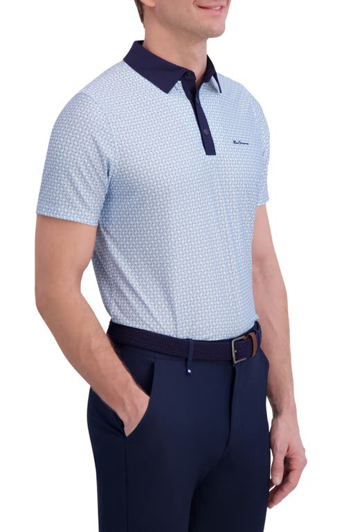 Ben Sherman Linear Tech Jersey Golf Polo In Blue
