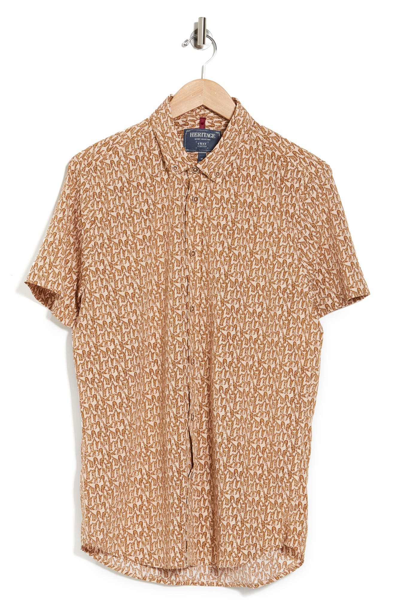 Report Collection Giraffe Print Short Sleeve Shirt (Men) | Nordstromrack