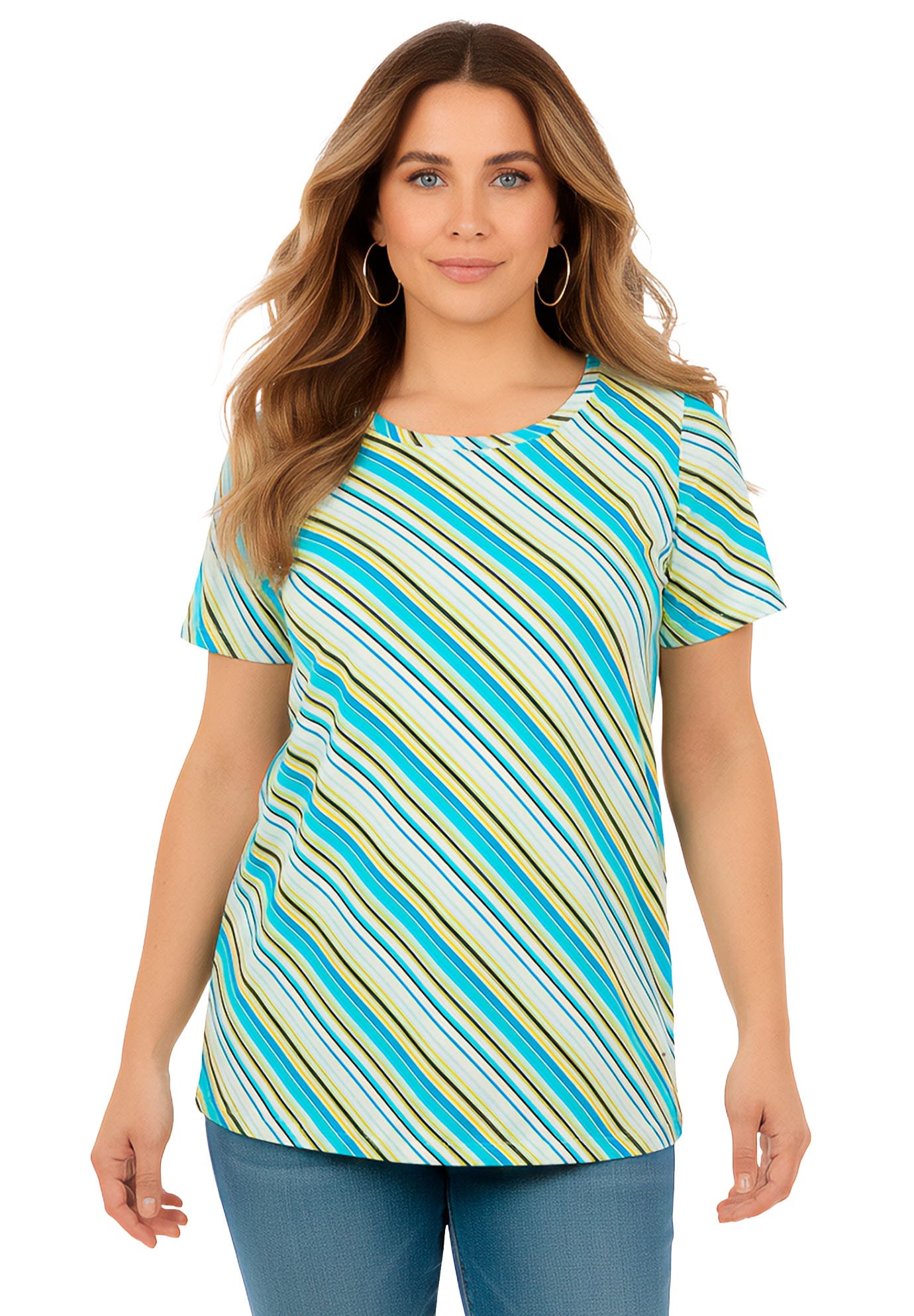 TURQ DIAGONAL STRIPE