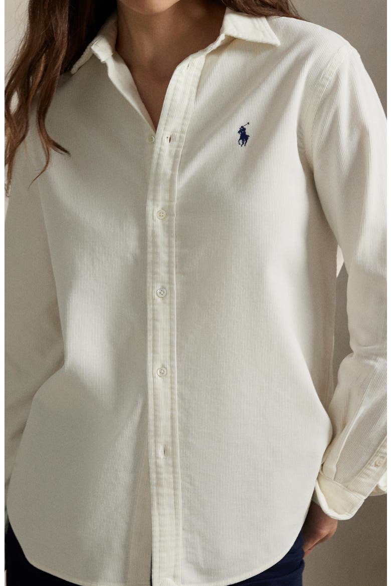 Classic Fit Cotton Corduroy Button-Up Shirt, Alternate, color, WARM WHITE