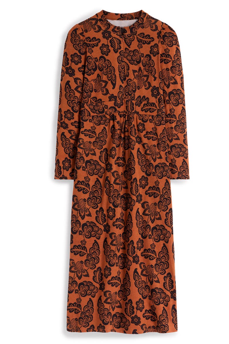 Hope Zip Detail Jersey Dress, Alternate, color, RUSSET, TICKLED MEADOWS