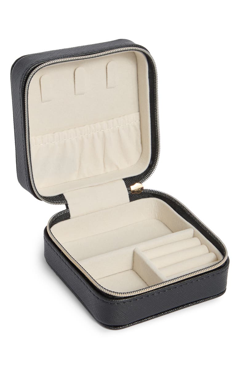 Nordstrom Detachable Initial Charm Jewelry Box, Alternate, color, B- Black- Gold