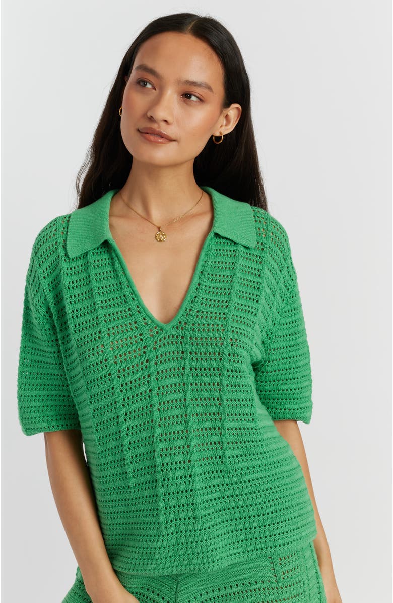 Chinti & Parker Cotton Crochet Shirt, Main, color, 