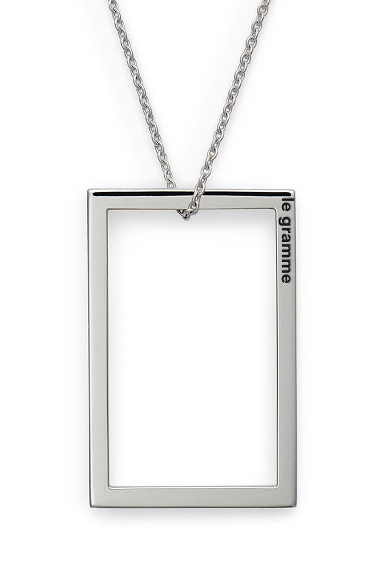le gramme Men's 2.5G Polished & Brushed Sterling Silver Reversible Pendant Necklace, Main, color, 