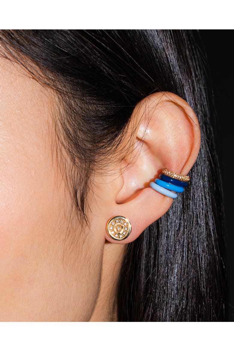 Sparkle Ear Cuffs in 14K Gold, Alternate, color, Orange
