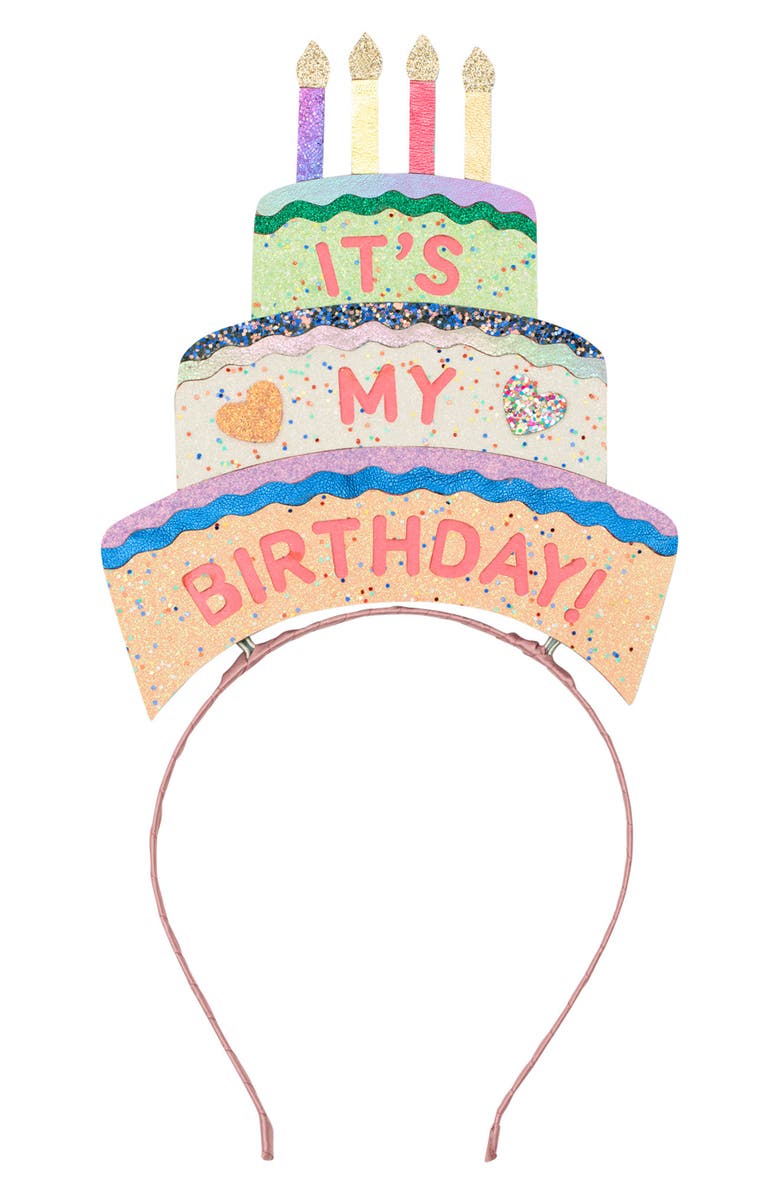 Mimi & Lula Kids' Birthday Cake Headdress, Main, color, Pink