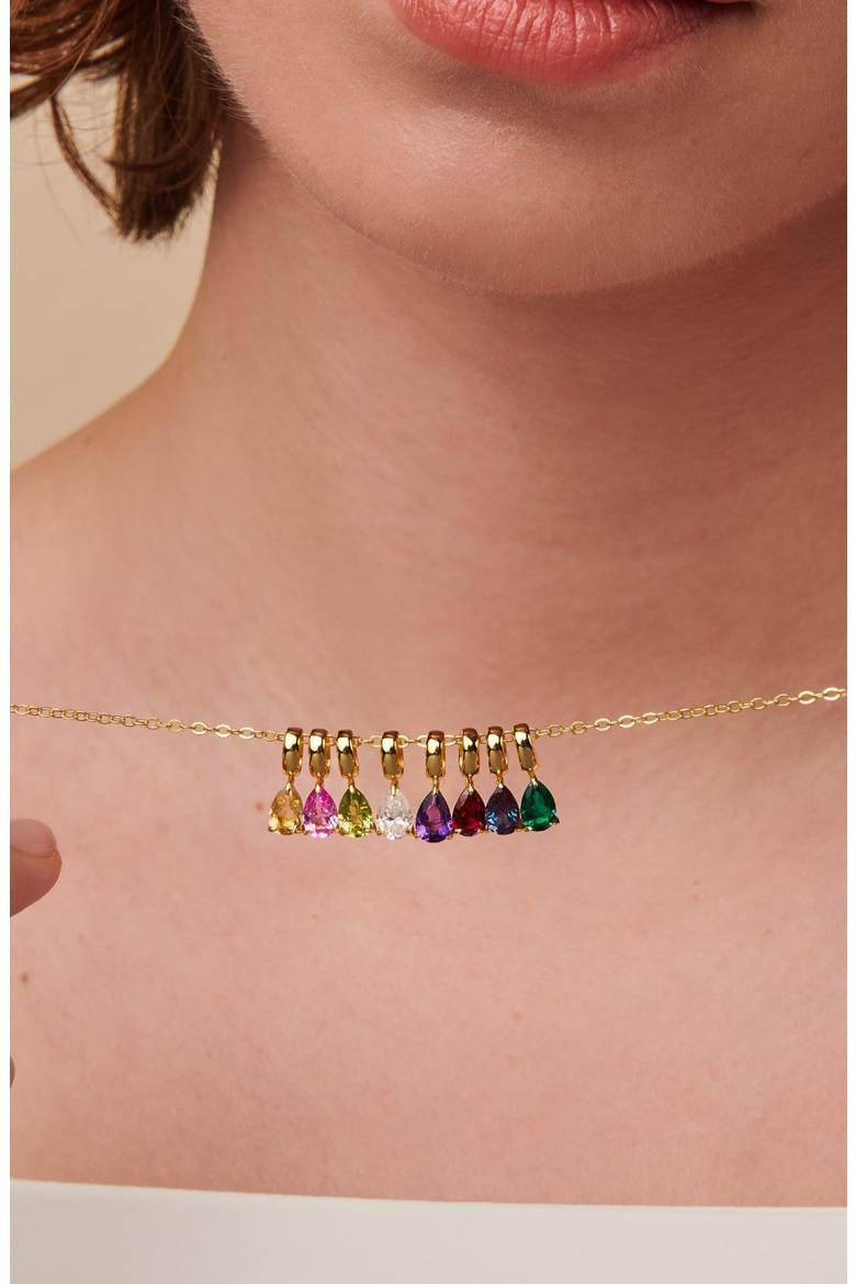 Birthstone Teardrop Necklace, Alternate, color, Citrine/November