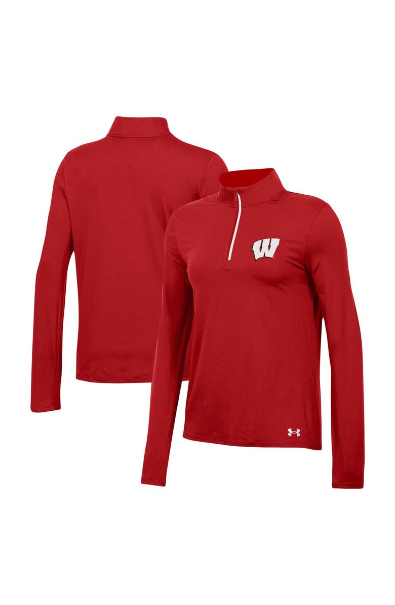 Under Armour Women's Under Armour Red Wisconsin Badgers Gameday Knockout Quarter-Zip Top, Main, color, 
