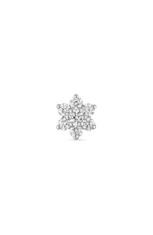 Maria Tash Diamond Flower Threaded Stud Earring In White Gold