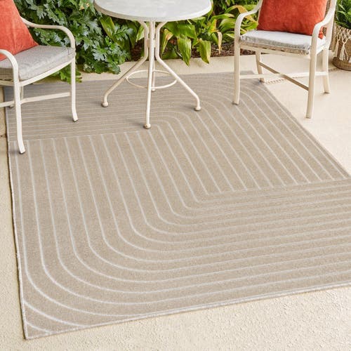 Jonathan Y Odense High-low Minimalist Angle Geometric Indoor/outdoor Area Rug In Beige/cream