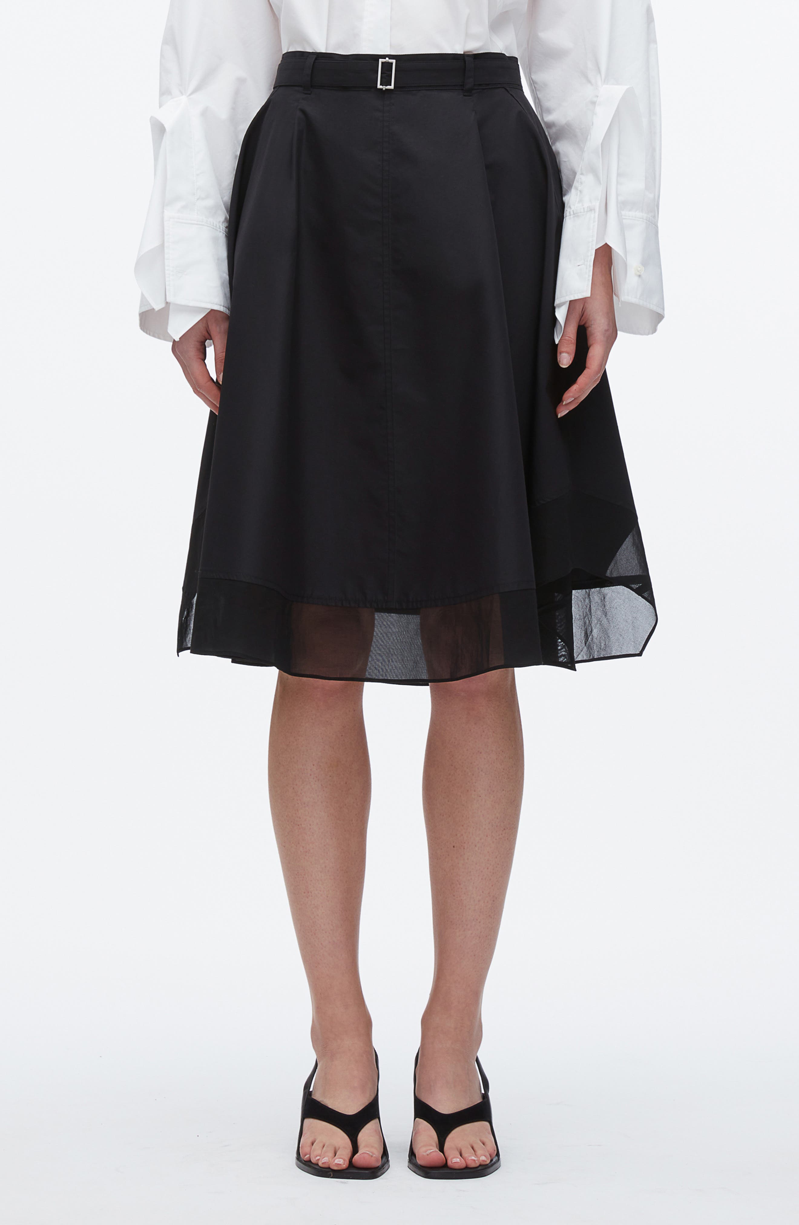 3.1 Phillip Lim Belted A-Line Chiffon Skirt