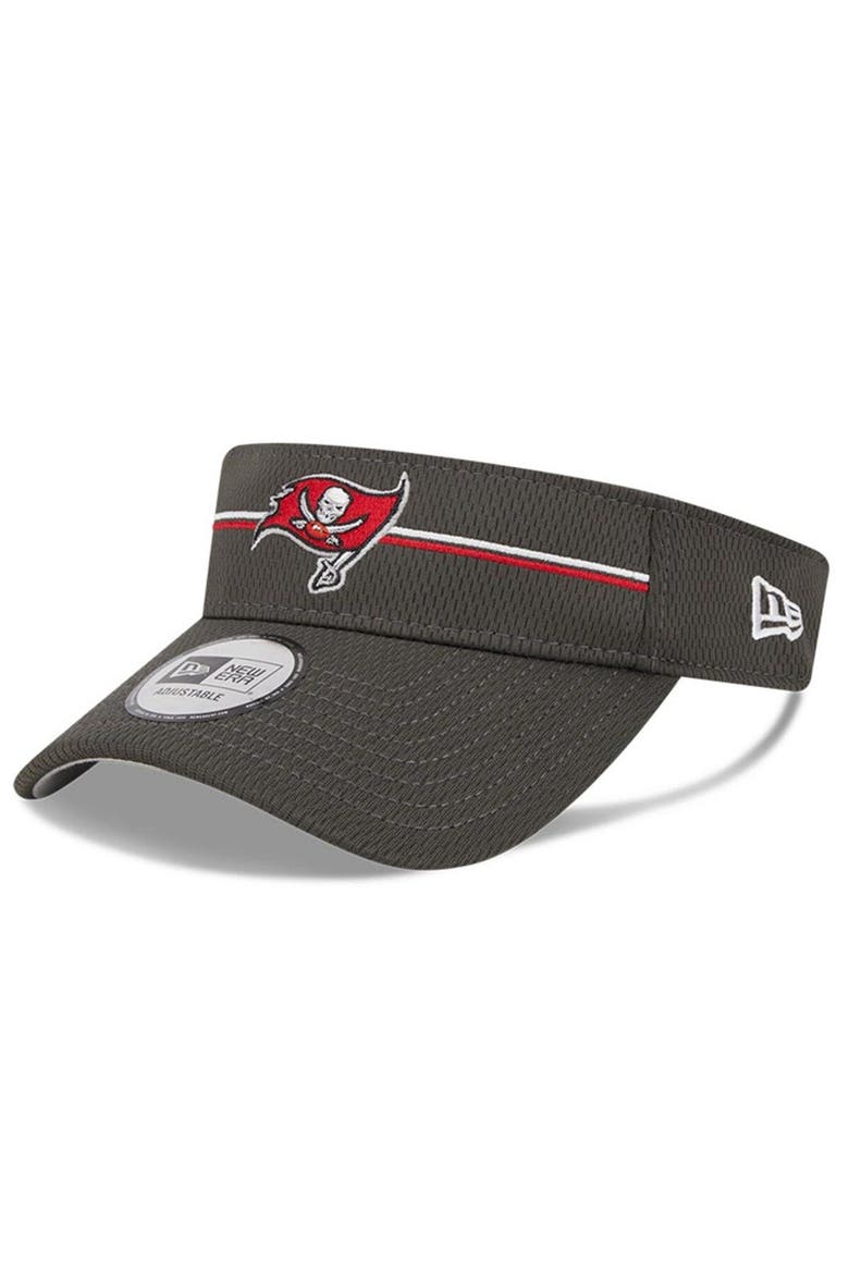Men's New Era Pewter Tampa Bay Buccaneers 2023 NFL Training Camp Adjustable Visor, Main, color, Scarlet
