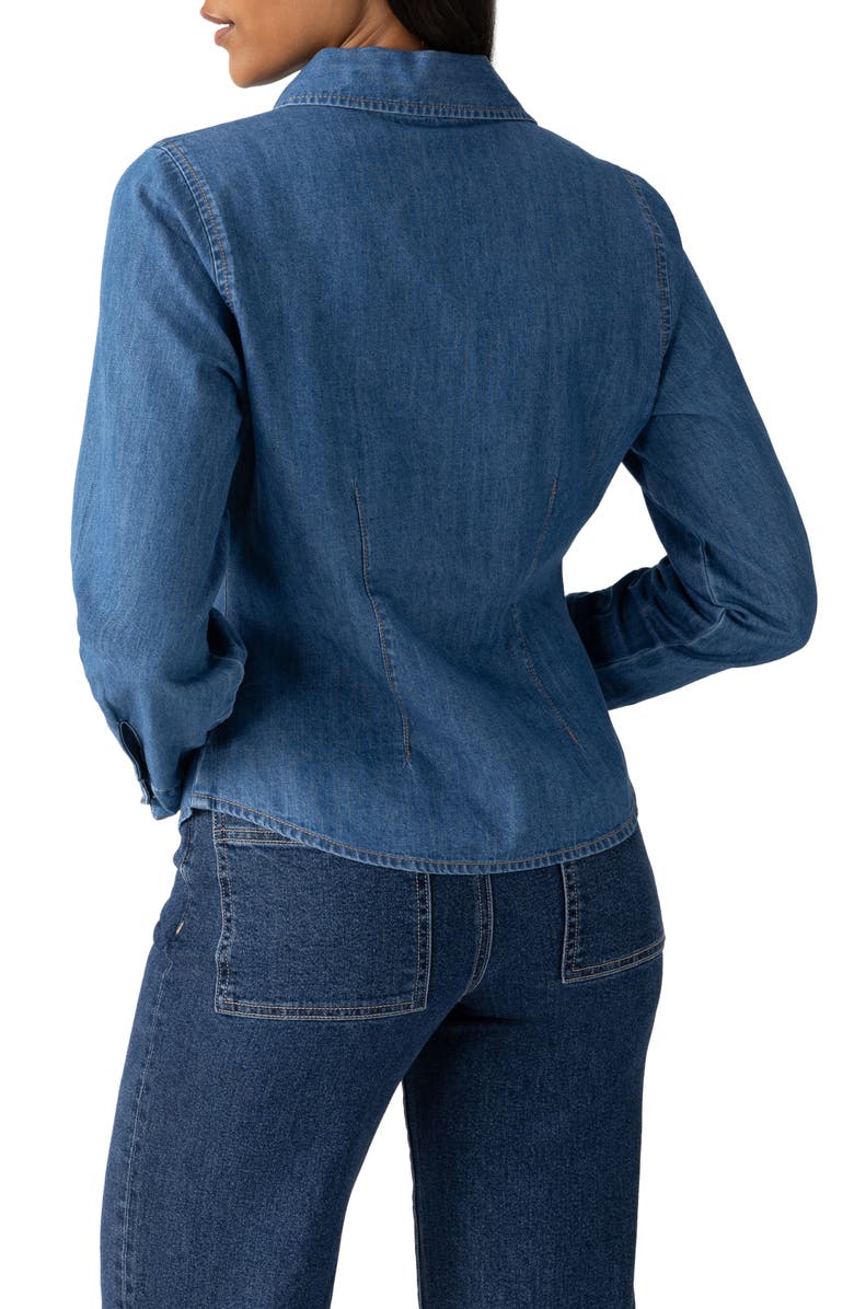 Sanctuary Dream Girl Denim Snap Shirt, Alternate, color, Ball Park