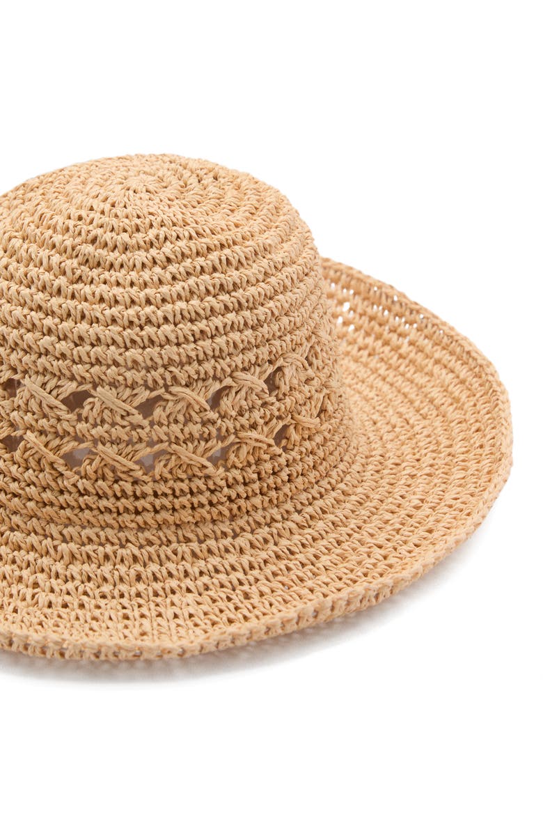 MANGO Openwork Straw Sun Hat, Alternate, color,