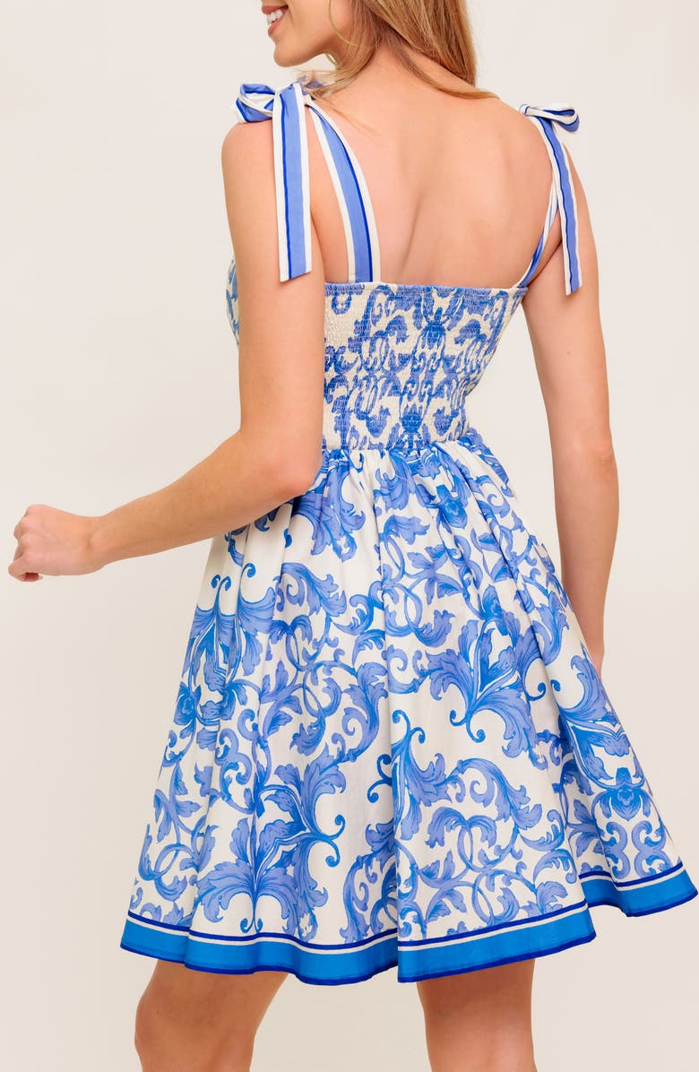 FLYING TOMATO Print Minidress, Alternate, color, Ivory Blue